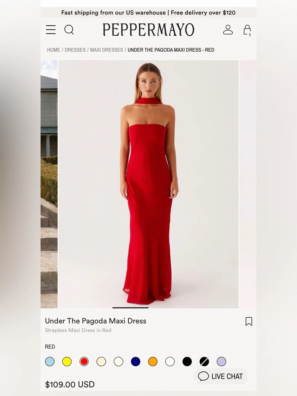 Peppermayo Red and Orange Maxi Dress - Picture 2 of 5